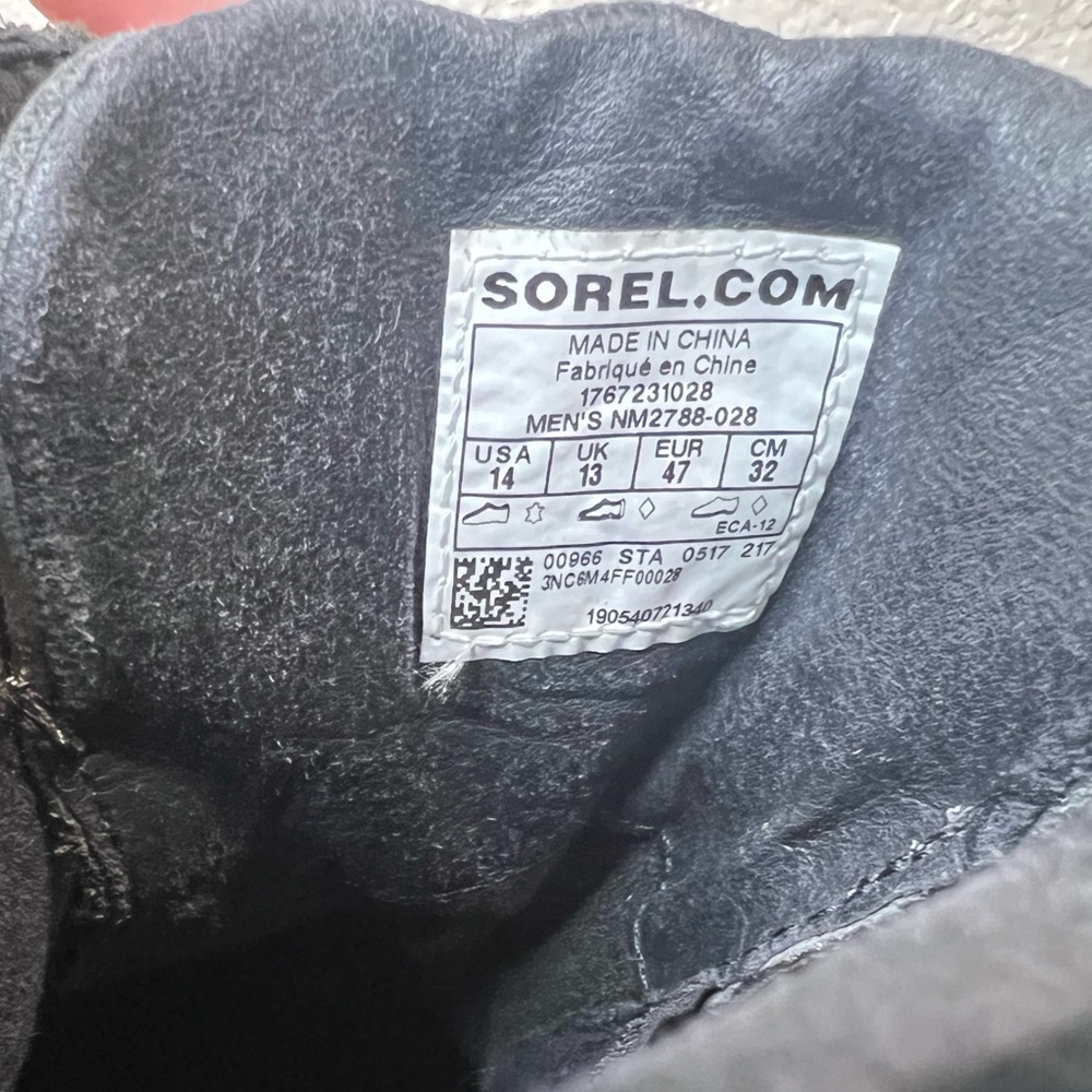 Sorel Madson II Moc Toe Waterproof Boot Coal Mens Size 14 - Picture 4 of 6